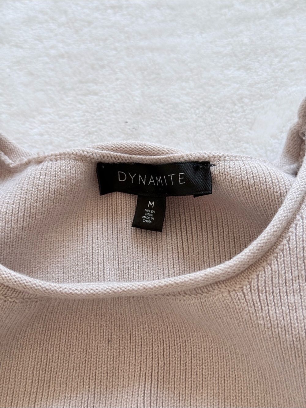 Dynamite Neutral Beige Ribbed Knit Tank Top - Picture 5 of 6